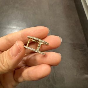 APM Monaco Double Line Paved Ring, size 5